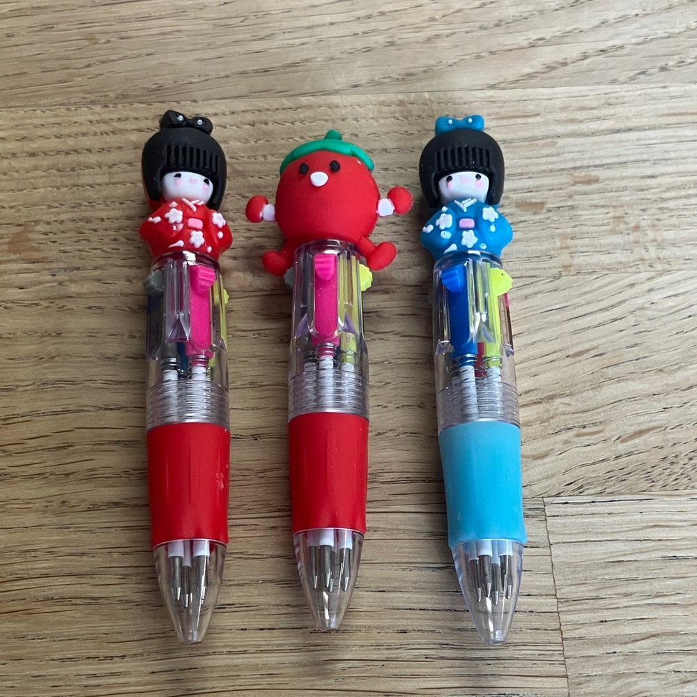 3 Set Colorful Character Multi-Color Pens